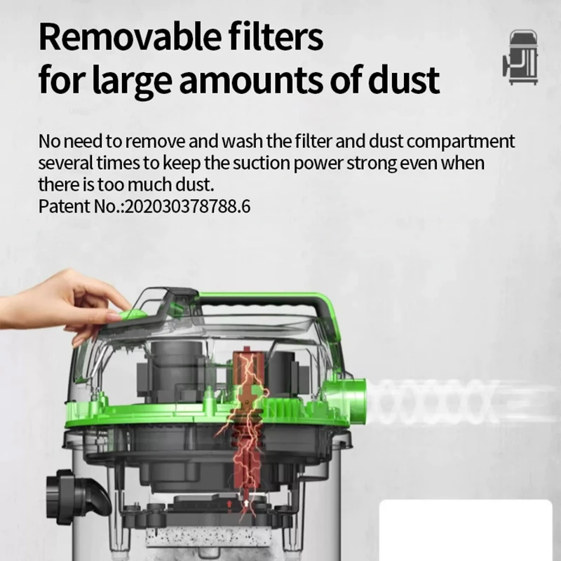 Professional Vacuum Cleaner, High-power 5400W 80L/100L Dry Wet Blow Three Purpose Industrial Intelligent Vacuum Cleaner