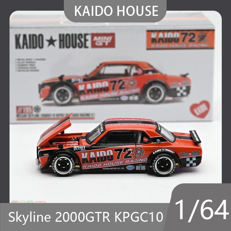 

Kaido House MINIGT 1:64 Skylines 2000GTR KPGC10 Alloy Car Model Diecast Desktop Decoration Collectible Racing Car Toy
