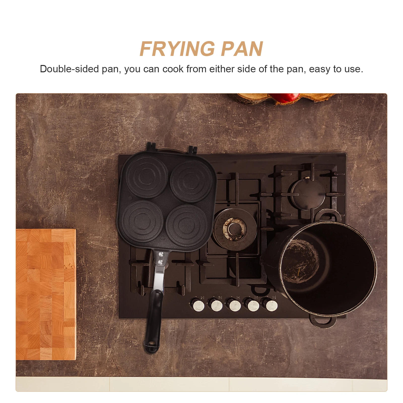 

Four-Hole Egg Frying Pan Non-Stick Cooking Pot Double-Sided Non Stick Breakfast Skillet Kitchen Cooking Tool
