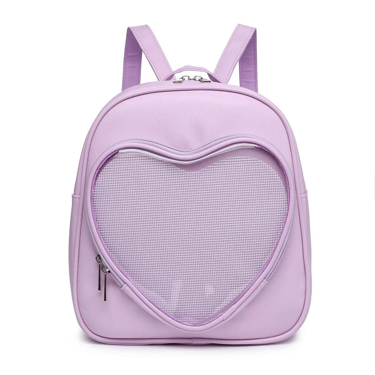 Mochila de hombro Simple Casual Love Ita, bolso de hombro Jk Daily Slung, bolso transparente de exhibición de Pu