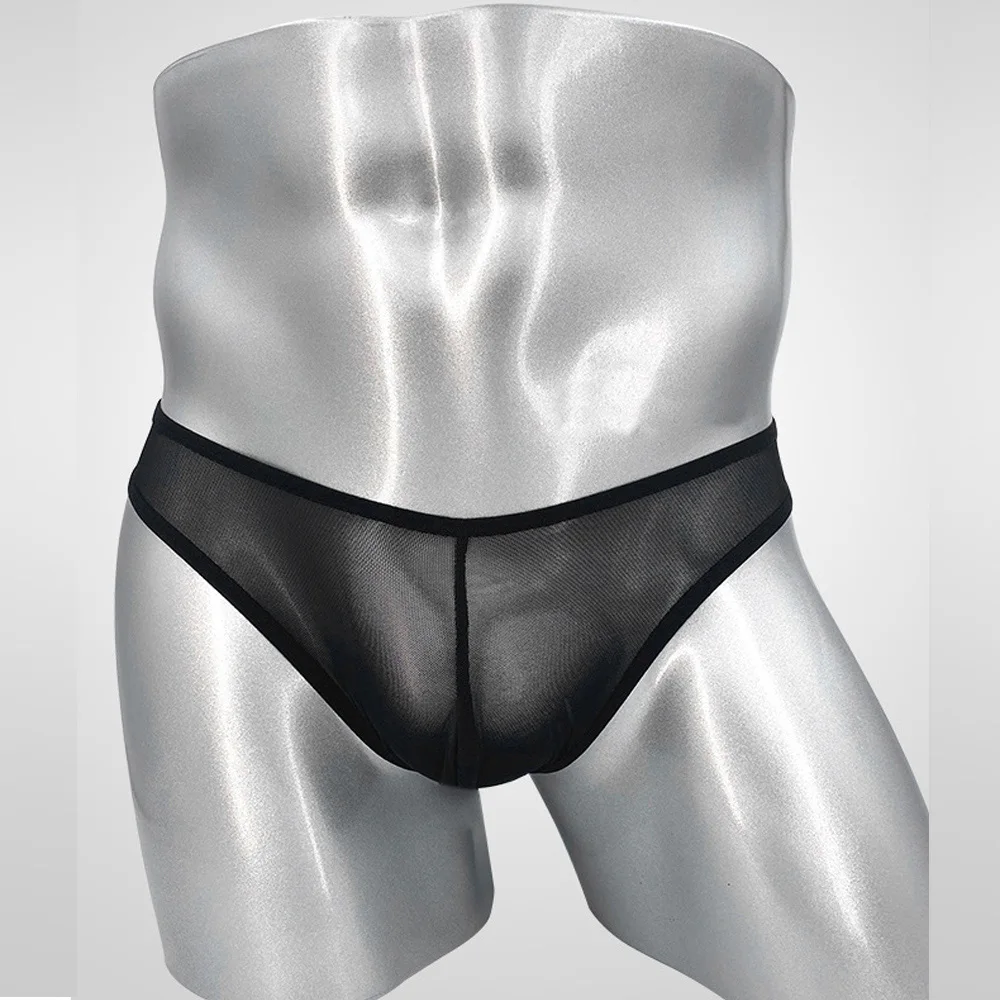 Mens Thongs Transparent  Backless Pouch Thong Mens Strap Mesh Underwear Low Rise Buttocks Hollow Briefs Thong Underclothes
