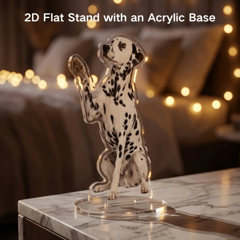 Personalized Pet Memorial Plaque with Photo Display Stand - Custom NameDatePhoto Suitable for Dogs & Cats, Irregular-Shaped Acry