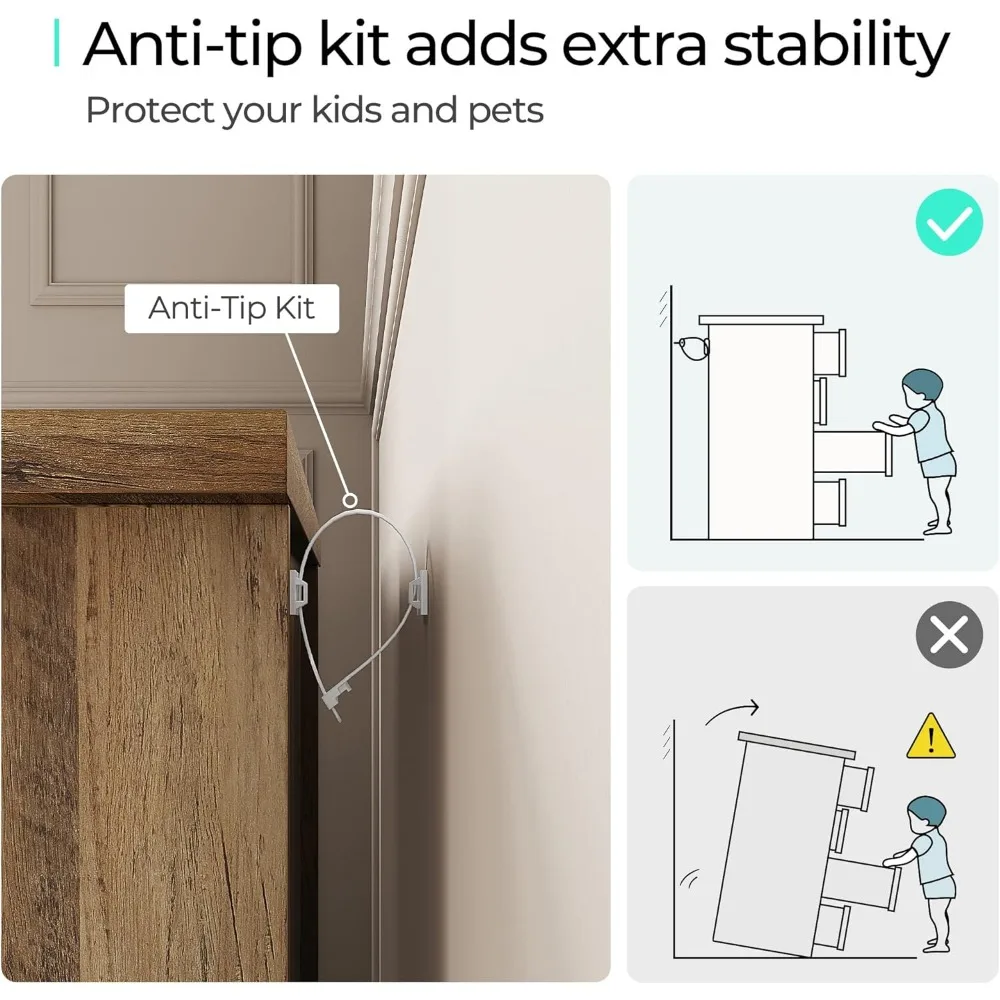 خزانة خشبية حديثة ذات 5 أدراج لغرفة النوم، خزانة طويلة معاصرة مع أدراج للتخزين