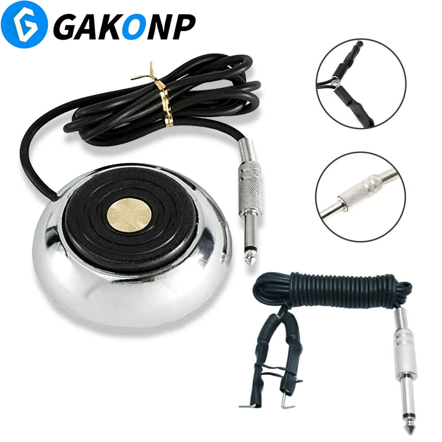 

Premium Tattoo Foot Pedal and Clip Cord Degree Round Stainless Steel Tattoo Pedal Switch with Silicon Soft Wire Clip Cord Supply