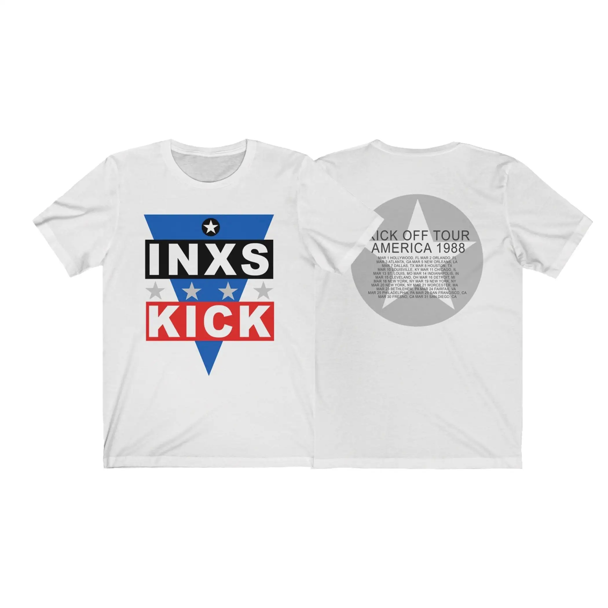 INXS Vintage Kick off America Tour 1988/ INXS Rock Band / 80s / Inspired Retro Shirt / Unisex T-shirt