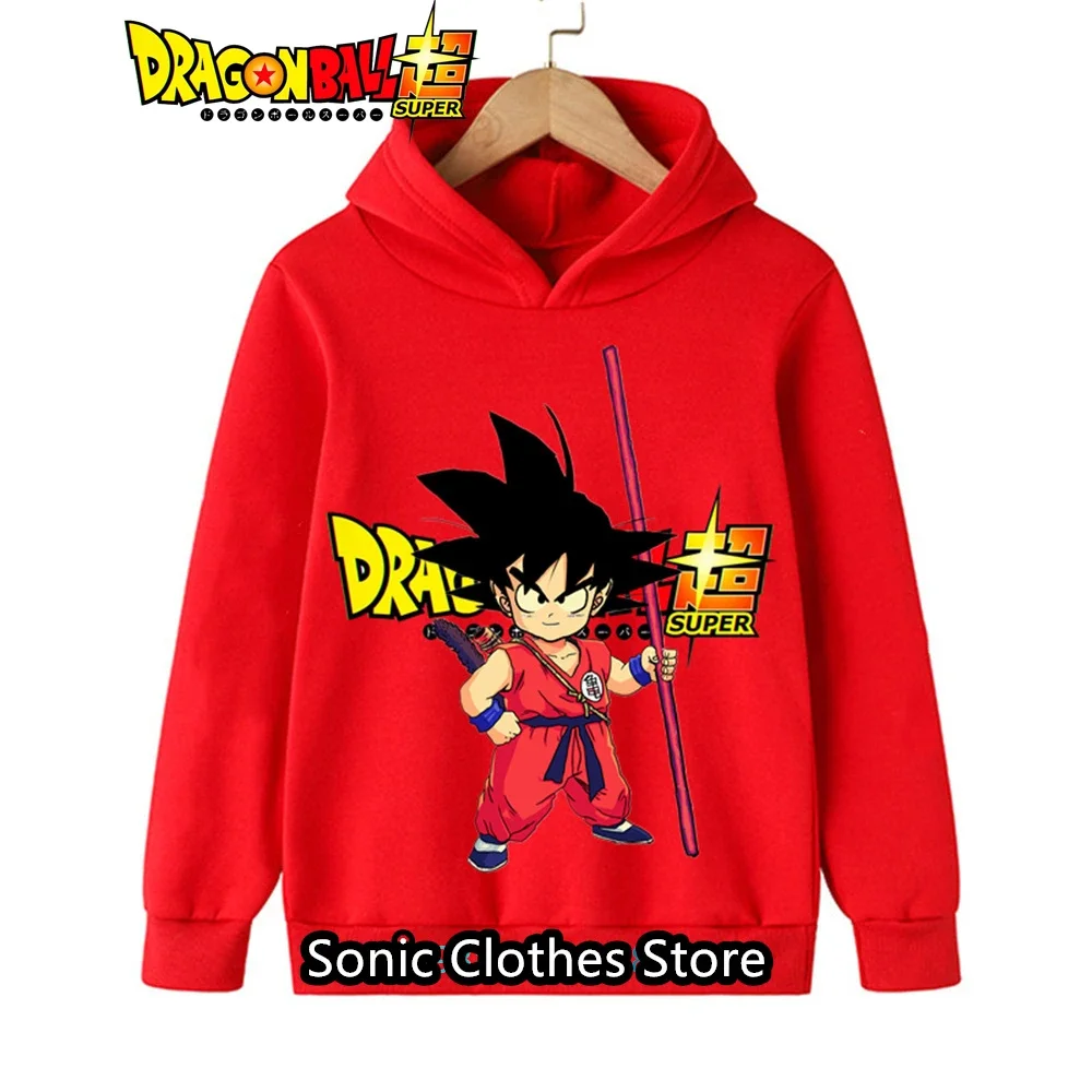 الفتيات الاطفال Dragonball هوديي كاكاروتو فيغيتا البلوز الخريف الشتاء الدافئة لينة الأزياء أنيمي طباعة مريحة السترة ​