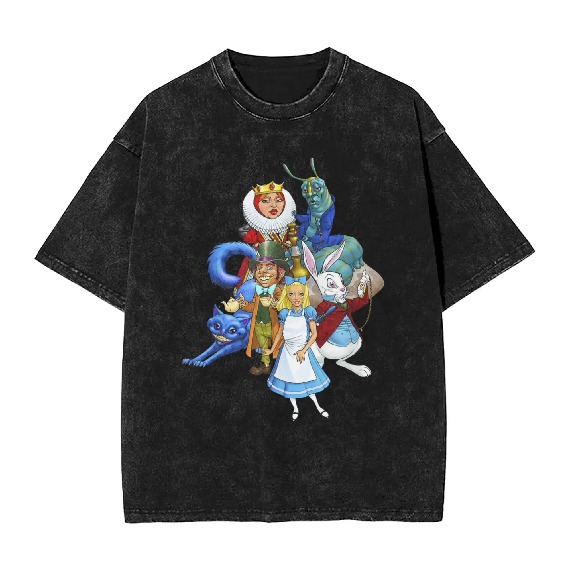 

Alice in Wonderland T Shirts for Men Cotton Vintage T-Shirt Crew Neck Tee Shirt Short Sleeve Clothes Plus Size
