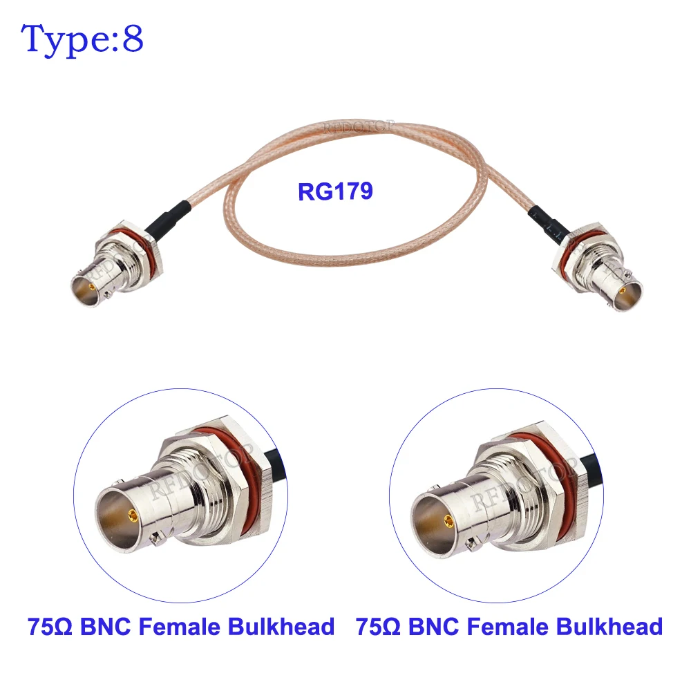 RG179 Pigtail Kabel BNC Vrouwelijke Schot Recht naar BNC Vrouwelijke 75 Ohm Connector voor HD-SDI 3G-SDI Vedio CCTV Camera Camcorder