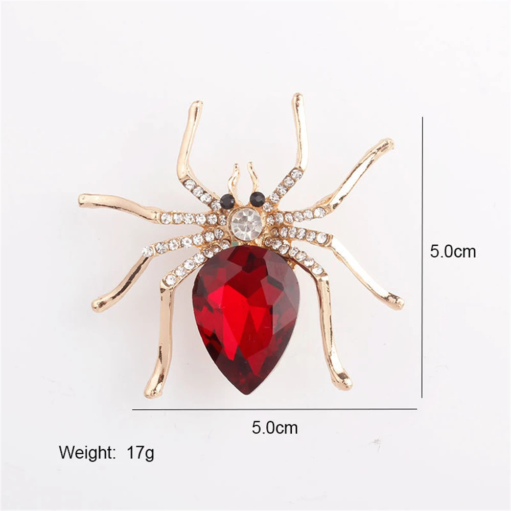 Fashion Rhinestone Spider Brooch Vintage Insect Crystal Suit Lapel Pin Hat Clothing Scarf Buckle Men Women Jewelry Accessorie