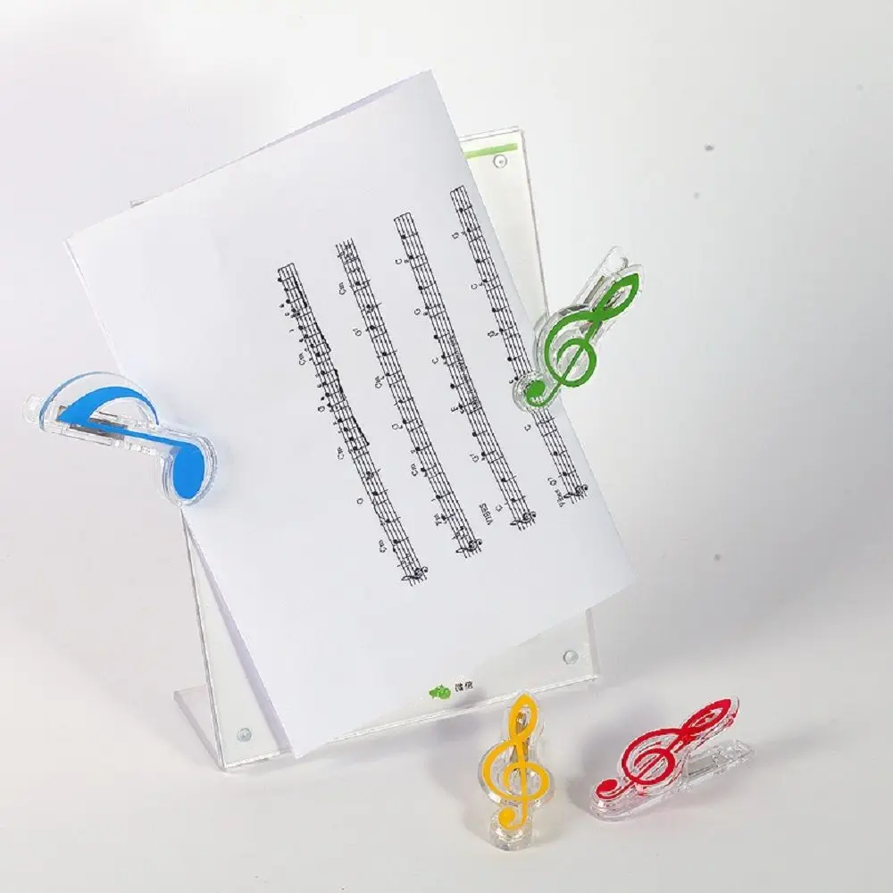 1PC Musical Note Binder Clips Letter Paper Clip Music Score Paper Plastic Spring Holder Office Supplies Binding Securing Clips