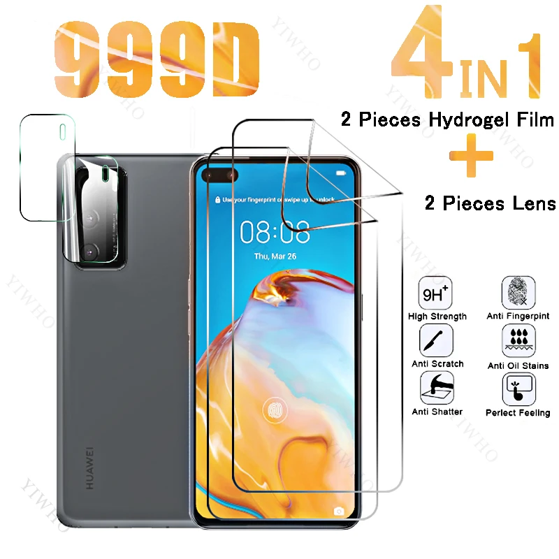 6in1 Full Cover Front Hydrogel Film for Huawei P40 Fingerprint Screen Protectors for Huawei P 40 ANA-AN00 6.1