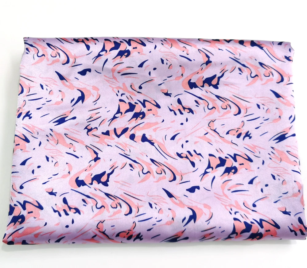 1 Meter x 1,48 Meter Geometrisches Webmuster Satin-Material Seidig Weiches Polyester Charmeuse Futterstoff Schal DIY Stoff – Detail 12