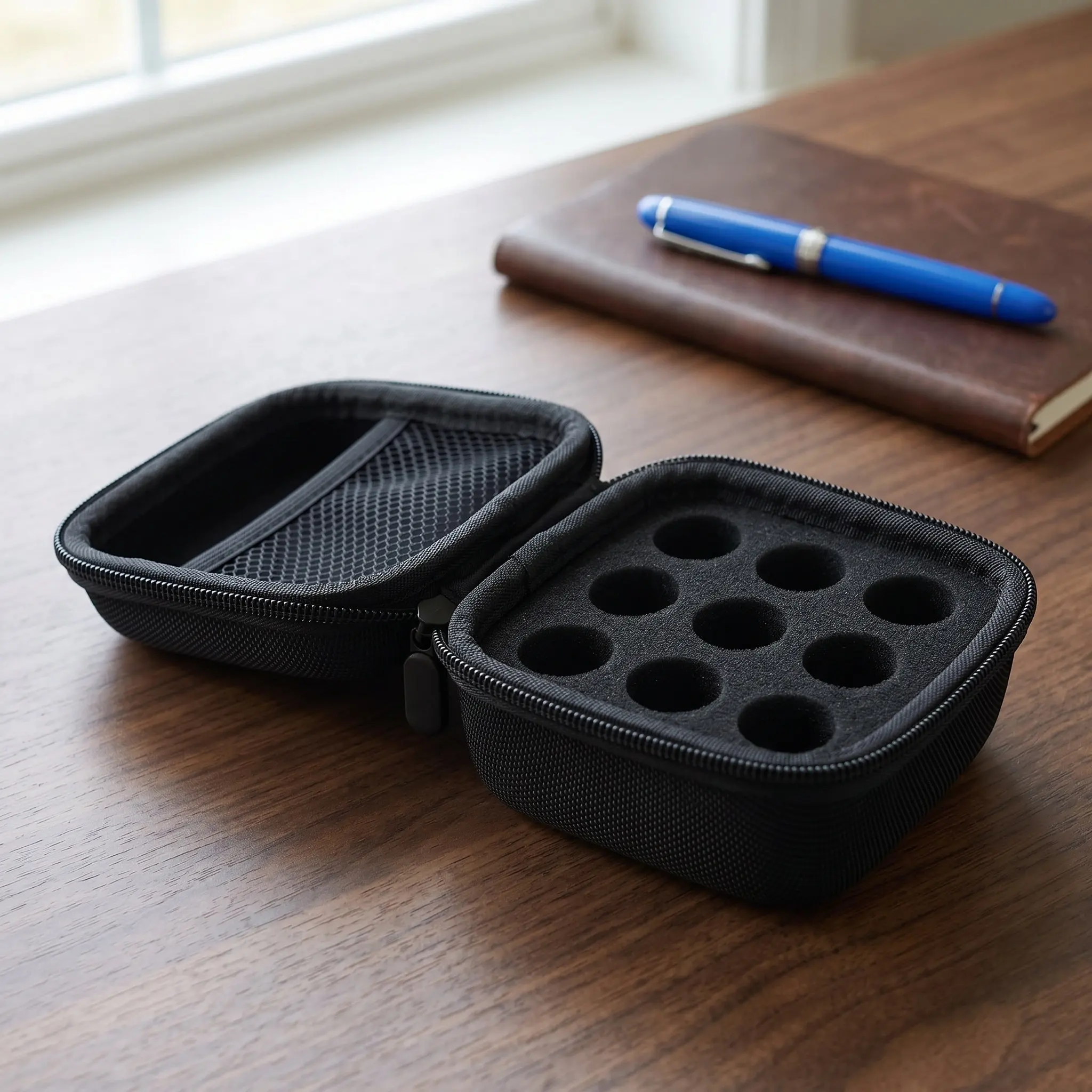 Insulin Vial Protector Storage Case 9-Slot Black Design for 10Ml Vials Portable Travel Insulin Organizer Shockproof Medicine
