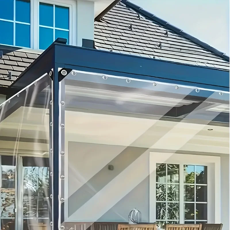 

Прозрачная ветрозащитная и пылезащитная ткань, ПВХ 20 мил, устойчивый к разрывам, с антикоррозийными металлическими люверсами для длительного использования на открытом воздухе