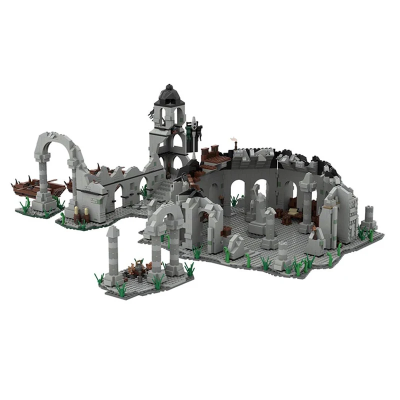 Rings Movie Series The Fall of Osgiliath Building Block Architecture Scene Model Street View Collection Education Brick Toys