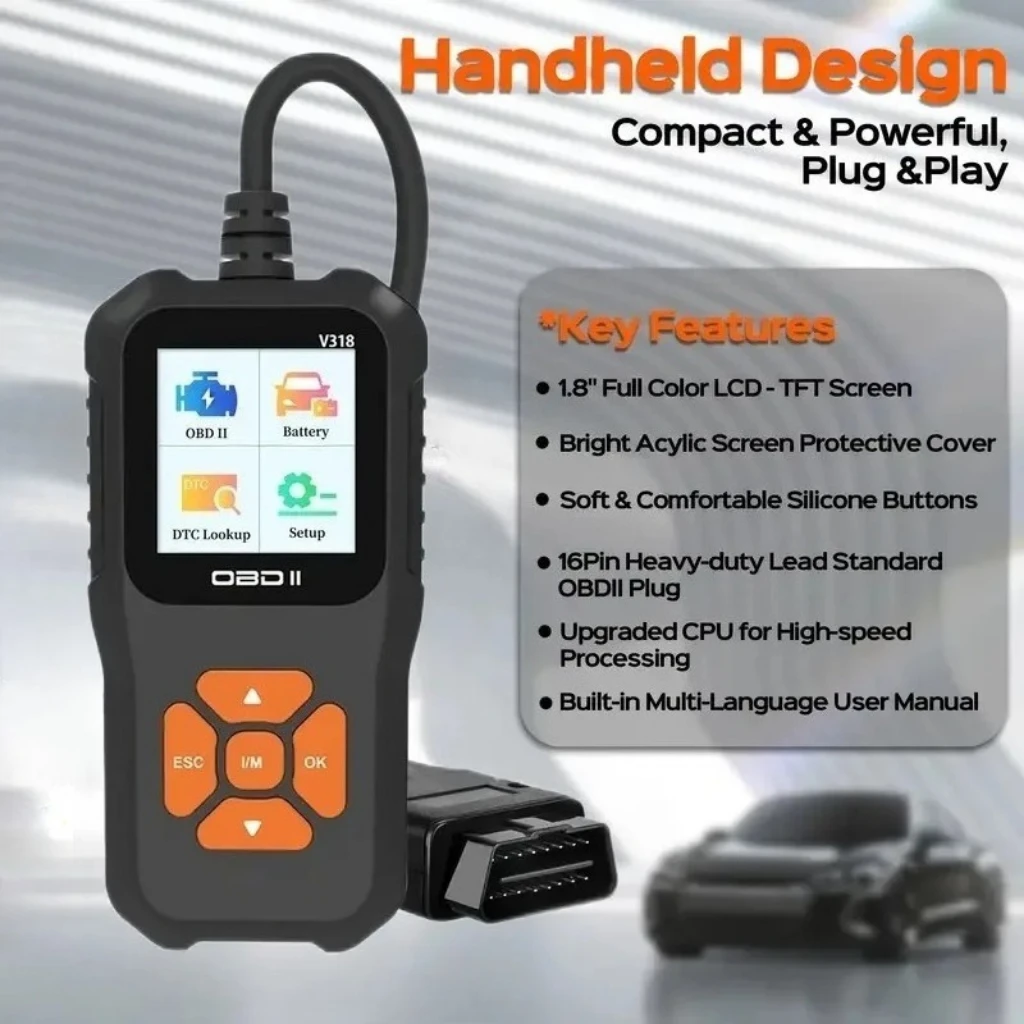 OBD2-autodiagnostisch hulpmiddel - Controleer de motorkodelezer met batterijtest en resetfunctie