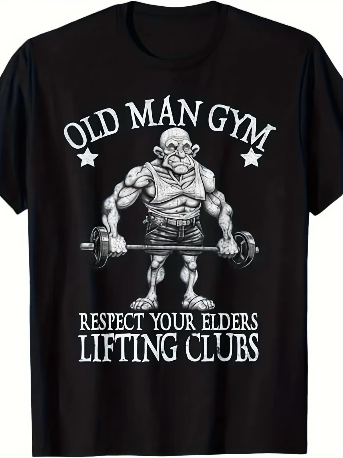 

Old Man Gym Respect Your Elders Funny Workout Bodybuilding Tee T-Shirt S-3XL | S