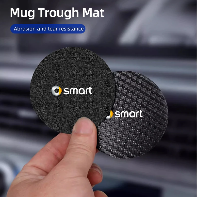 Car Coaster Water Cup Anti-Slip Pads For Smart Fortwo 451 450 453 EQ