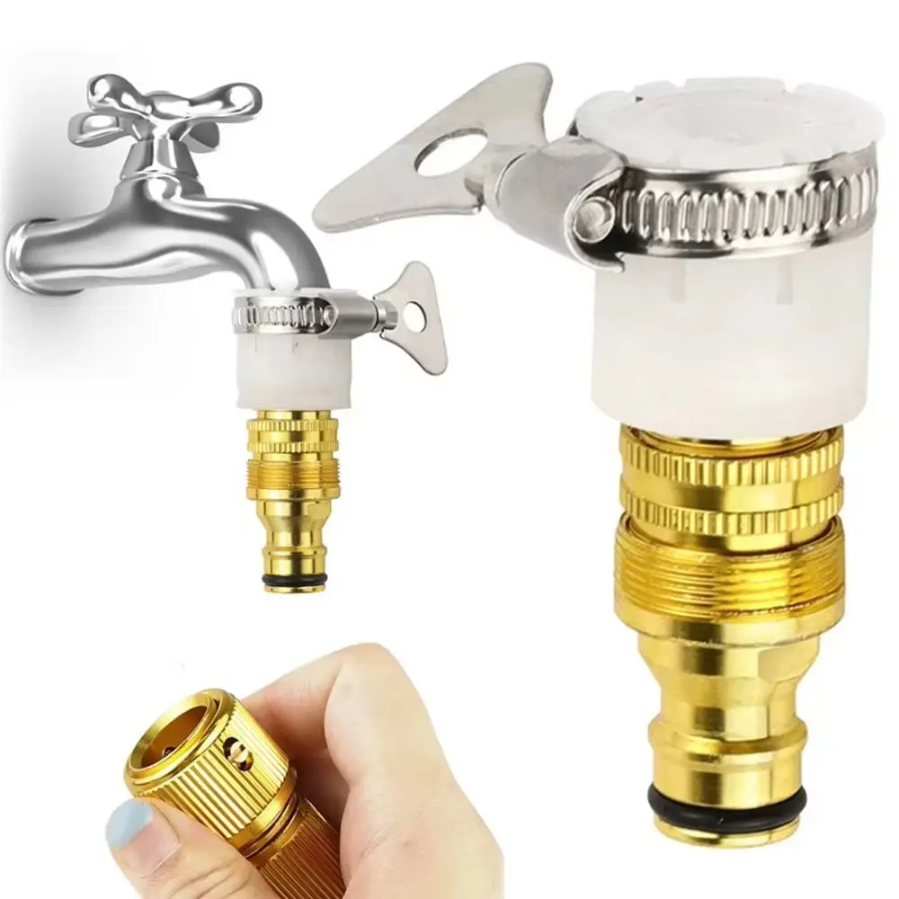 Aluminum Alloy Universal Hose Tap Adapters 15-23mm Wear Resist Garden Water Hose Pipe Pearl Necklace Multi Functional