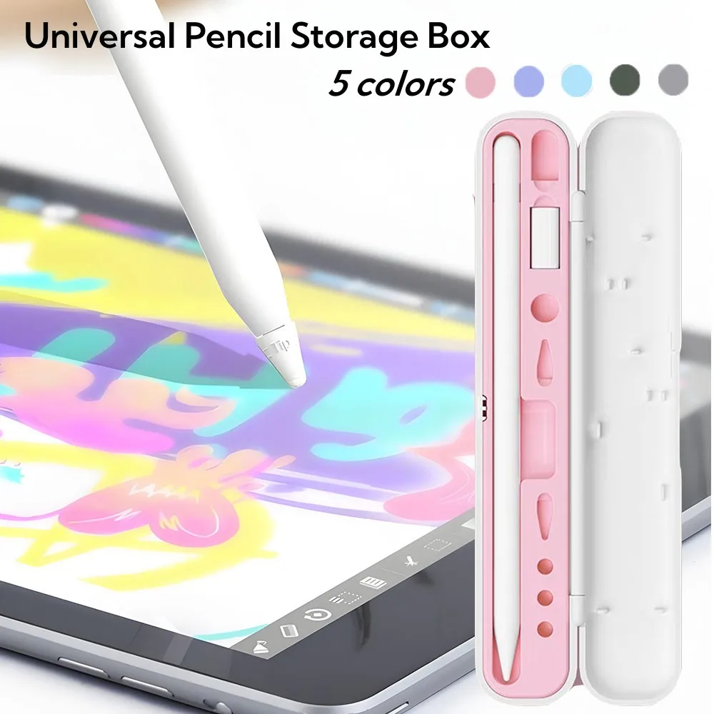

Portable Pencil Storage Case Multicolor Adapter Accessories Organizer Box Home Office Shockproof Dustproof Pencil Holder Box