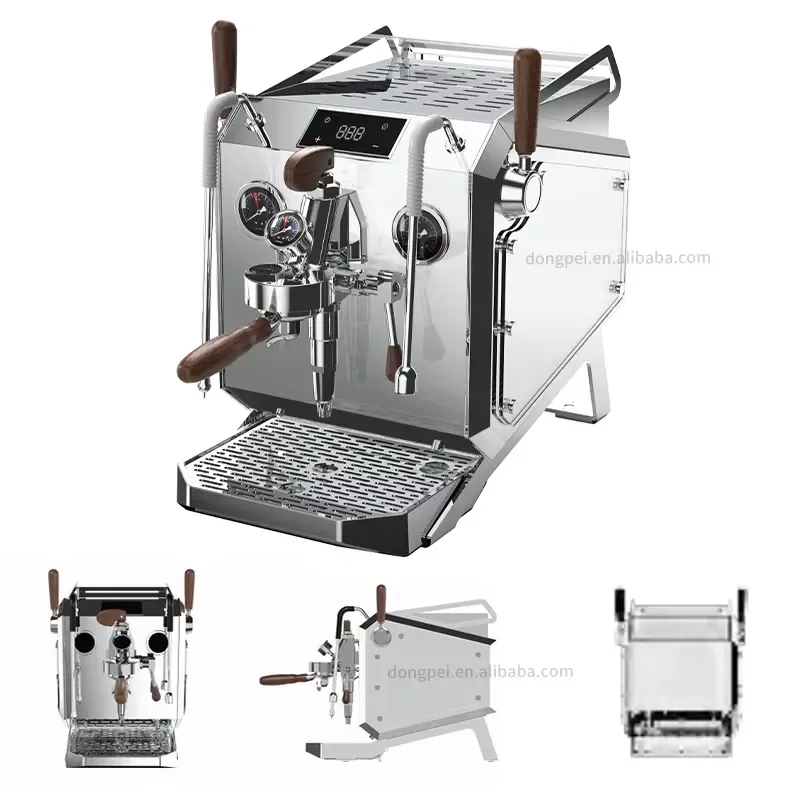For One Group Table Top Entry Level Commercial Stainless Steel Semi Automatic Espresso Coffee 9 Bar Pressure Coffee