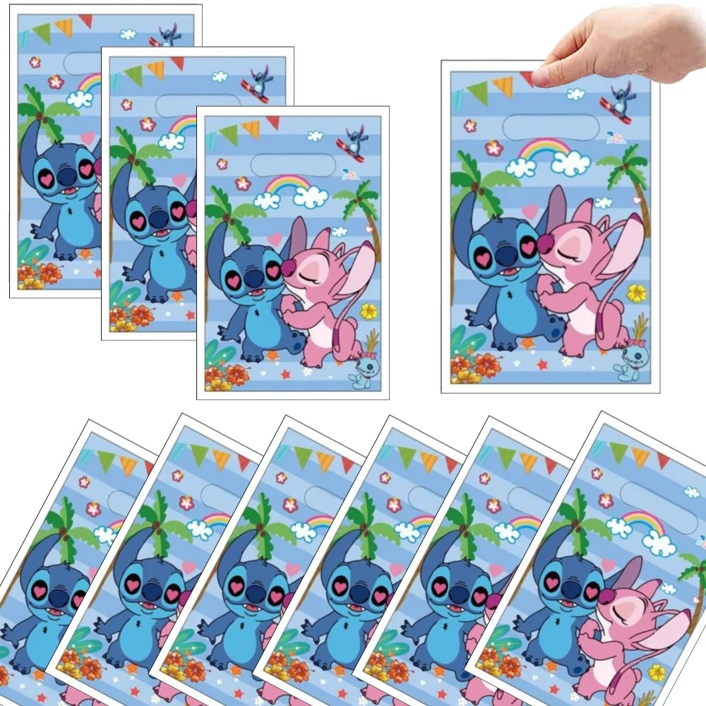 Disney Lilo & Stitch Party Gift Bags Candy Cookie Packing Bags Cartoon Treat Favor Snack Bag Kids Baby Shower Birthday Supplies