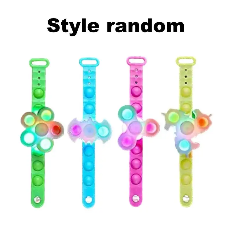 Fidget Pulseiras para meninos, Light Up Spinner Pulseiras, Creative Goodie Bag Stuffers, Brilho Sensorial