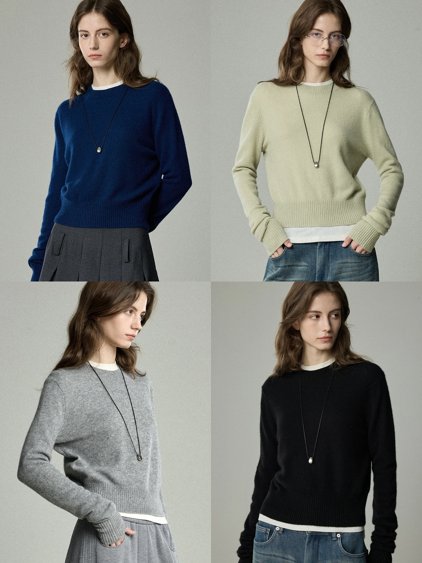 

Женский вязаный свитер FreMoi A-ade Camere с круглым вырезом, свободный, теплый, утягивающий, 58 микрон, мягкий, для повседневной носки