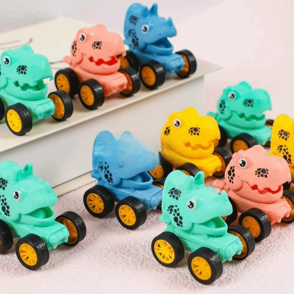 5pcs Gift Plastic Dinosaur Pull Back Cars T-Rex Fast Inertial Sturdy Mini Vehicles Toy Party