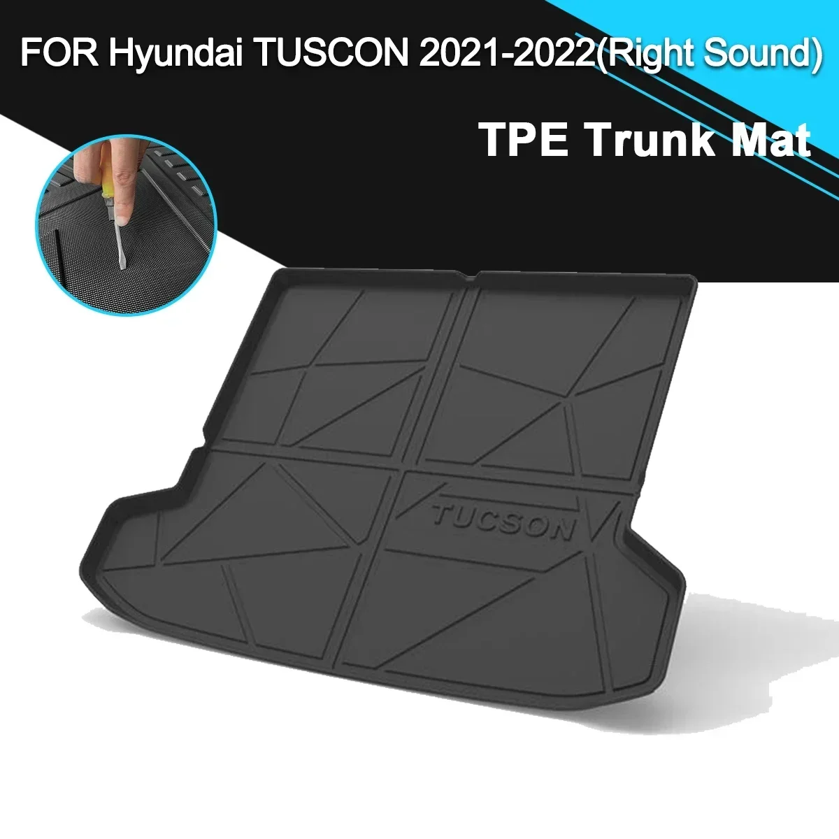 

Car Rear Trunk Cover Mat Non-Slip Waterproof Rubber TPE Cargo Liner Accessories For Hyundai Tuscon 2021-2022(Right Sound)