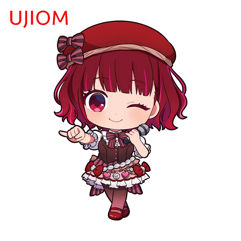 UJIOM Arima Kana Chibi Girl Wall Sticker Eye Catching Design Scratch Proof Cupboard Decal Sunscreen Cute Adhesive Bumper Decor