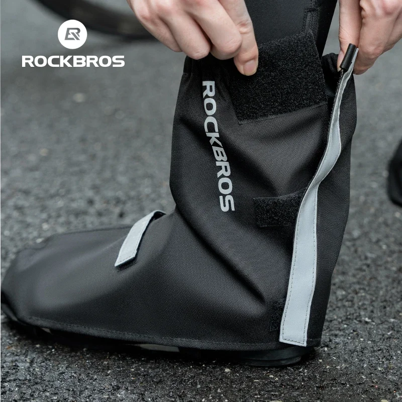 ROCKBROS Cycling Shoe Covers Waterproof Shoes Cover 1 Pair Cycling Boots Shoe Cover Windproof Outdoor Riding Thick Overshoes