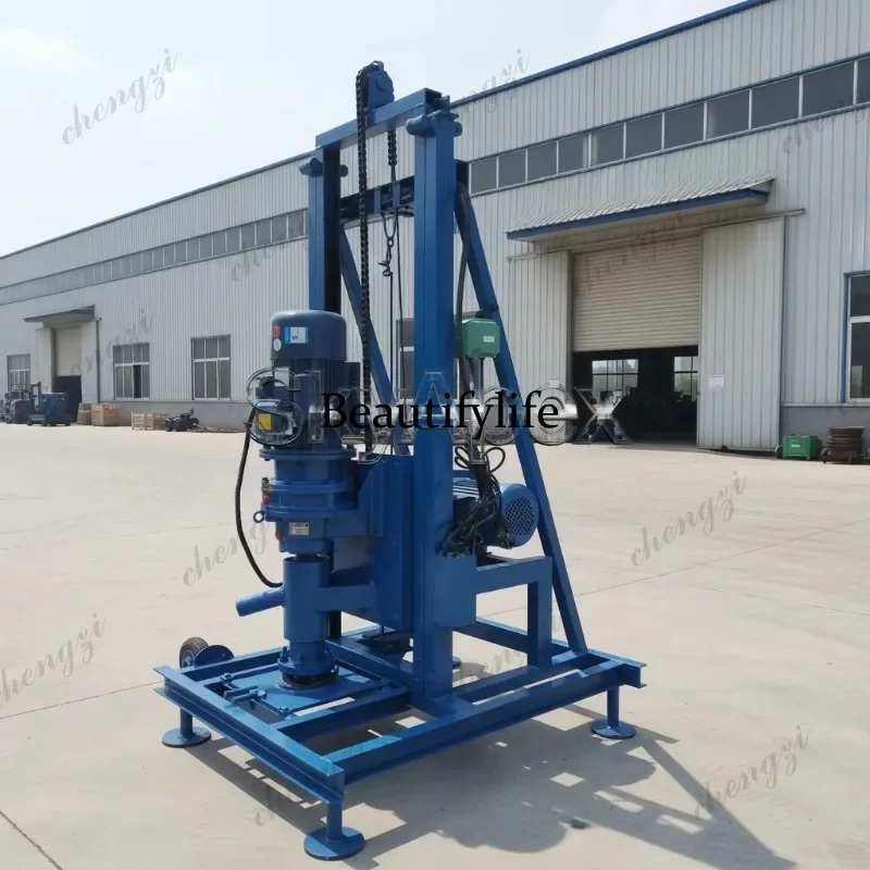 HR  Small Household Water Well Drilling Rig Portable Deep Borehole Drilling Equipment Domestic Water Supply And Farmland Irri