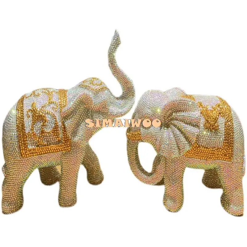 

Nordic Style Elephant Statue Diamond Mosaic Crystal Cross Stitch Bling Rhinestone Office Home Decor DIY Gift Luxury Handcrafts