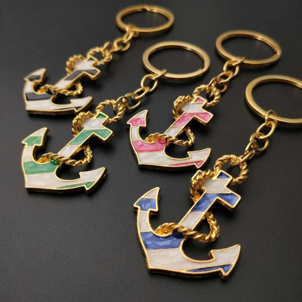 

3D Anchor Metal Keychain Pirate Nautical Style KeyRing for Men Outdoor Adventure Car KeyHolder Creative Badge Carabiner