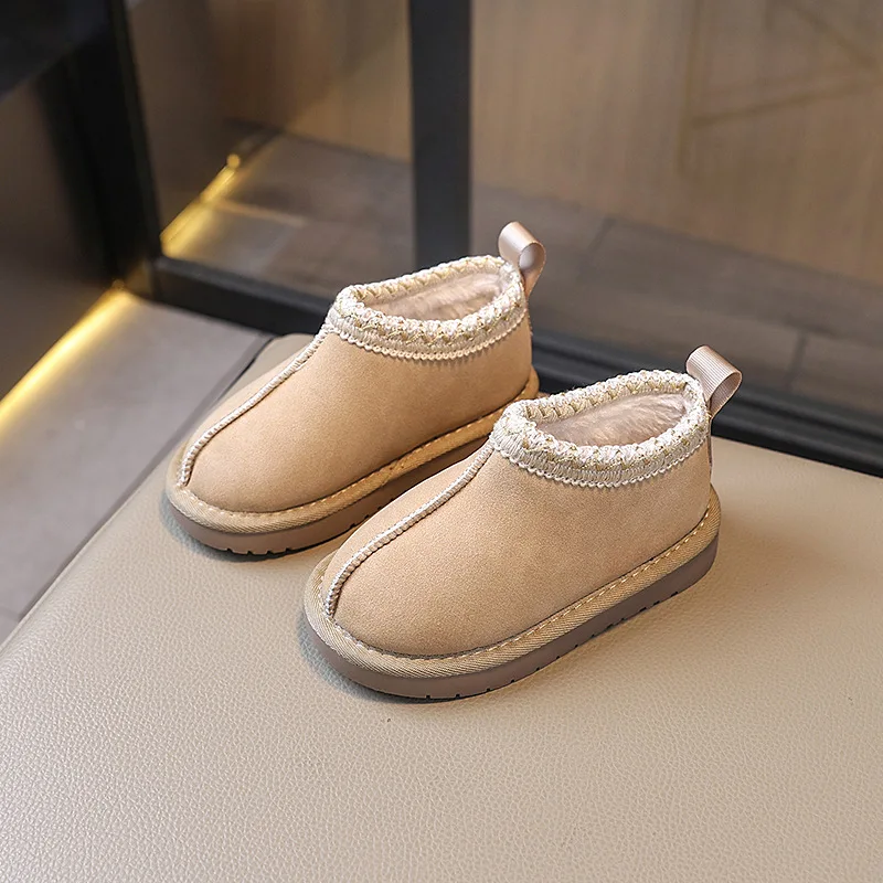 2025 Winter Kids Suede Snow Boots Toddler Fur Slippers Baby Shoes Ultra Girls Boy Low-top Warm Boot view 2