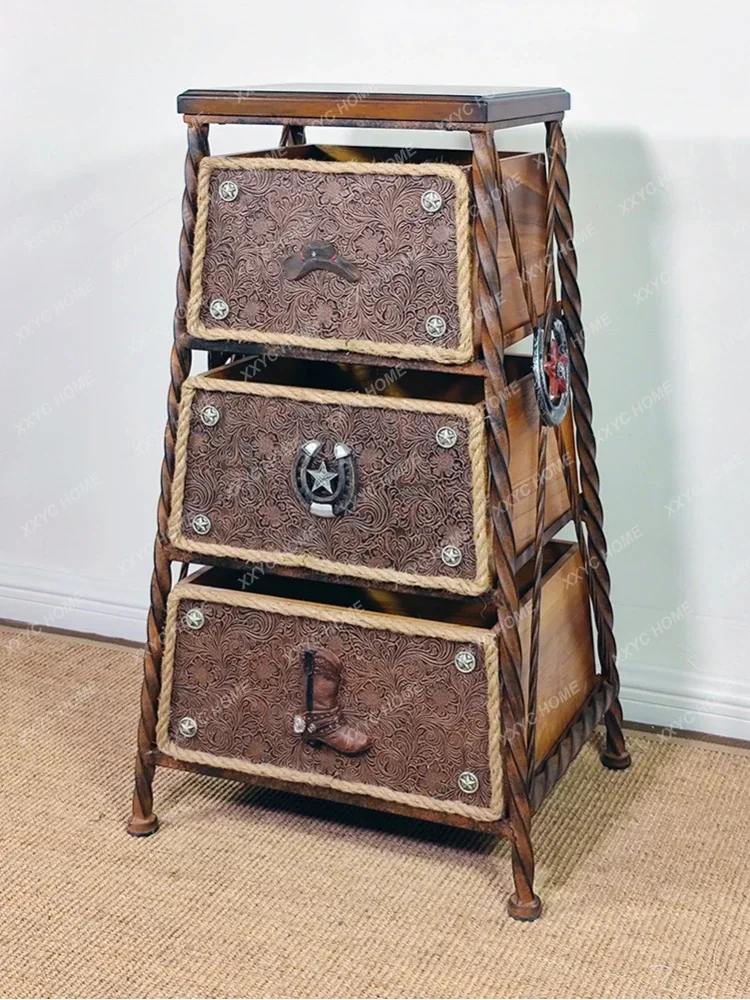 النمط الصناعي الحديد خزانة التحف شرفة المتعثرة خزانة التخزين #2