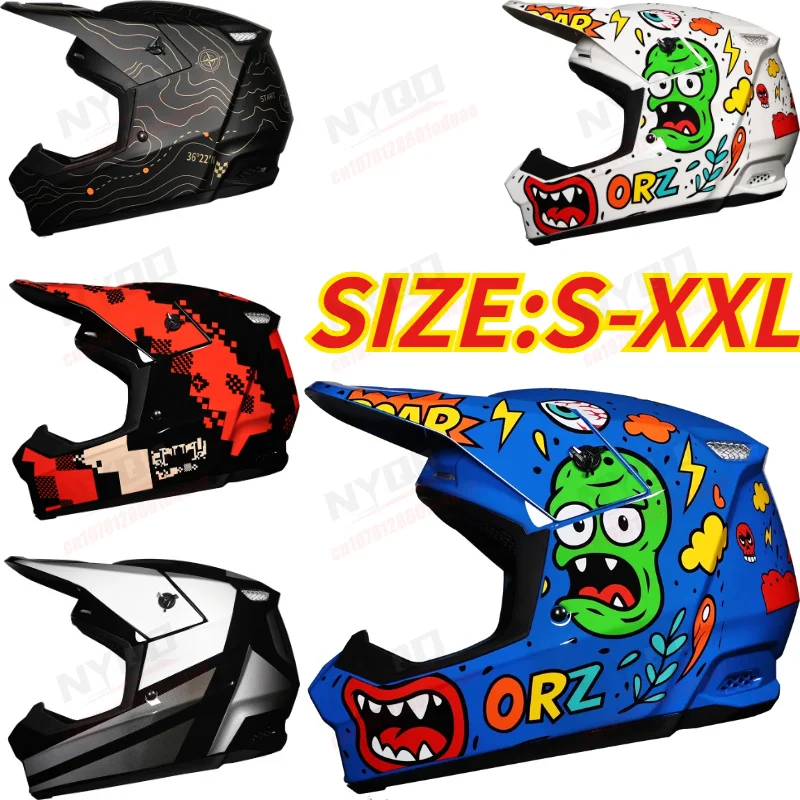 

ORZ-903 Latest Off road Motorcycle Helmet, Mountain DH Downhill Helmet for Bike Track & Dirt Bike Riding, Motocross