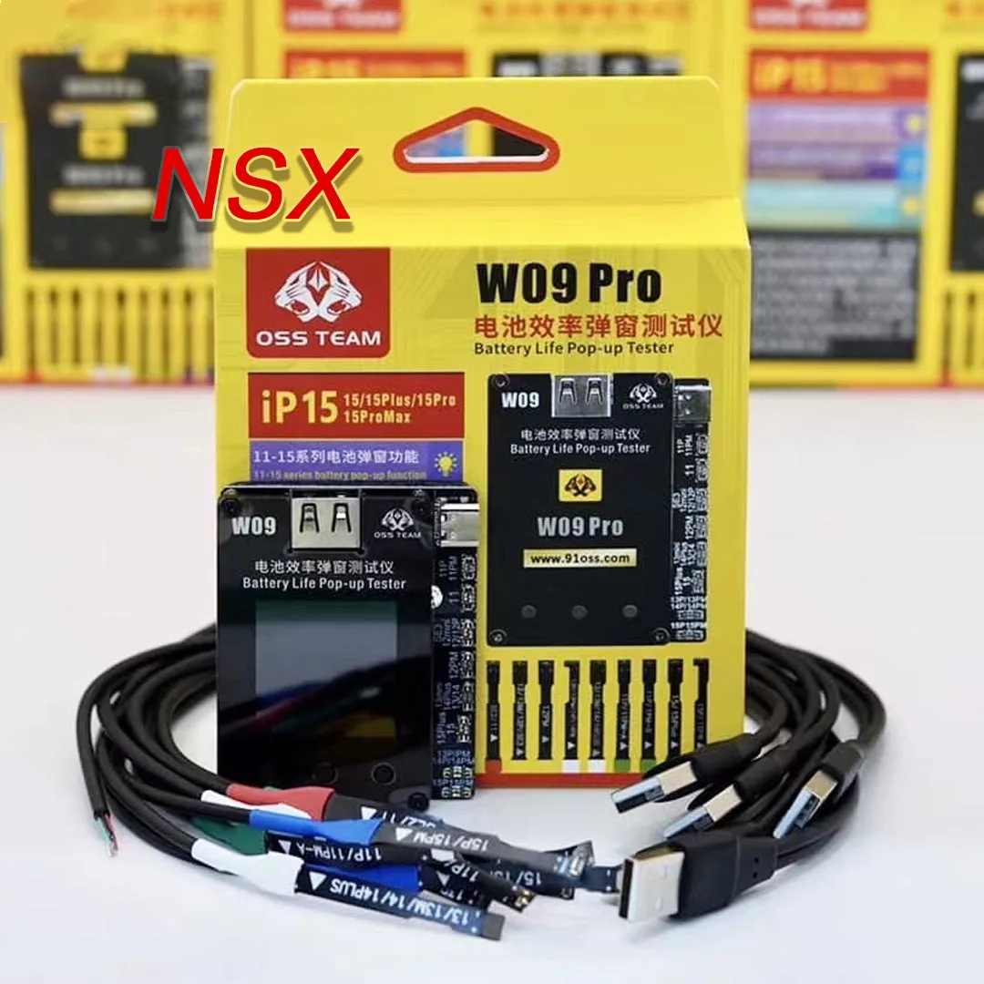 

OSS W09 Pro V3 Battery Efficiency Pop Up Tester No External Cable Direct Card Efficiency 100 Data for IPhone 11-15PM