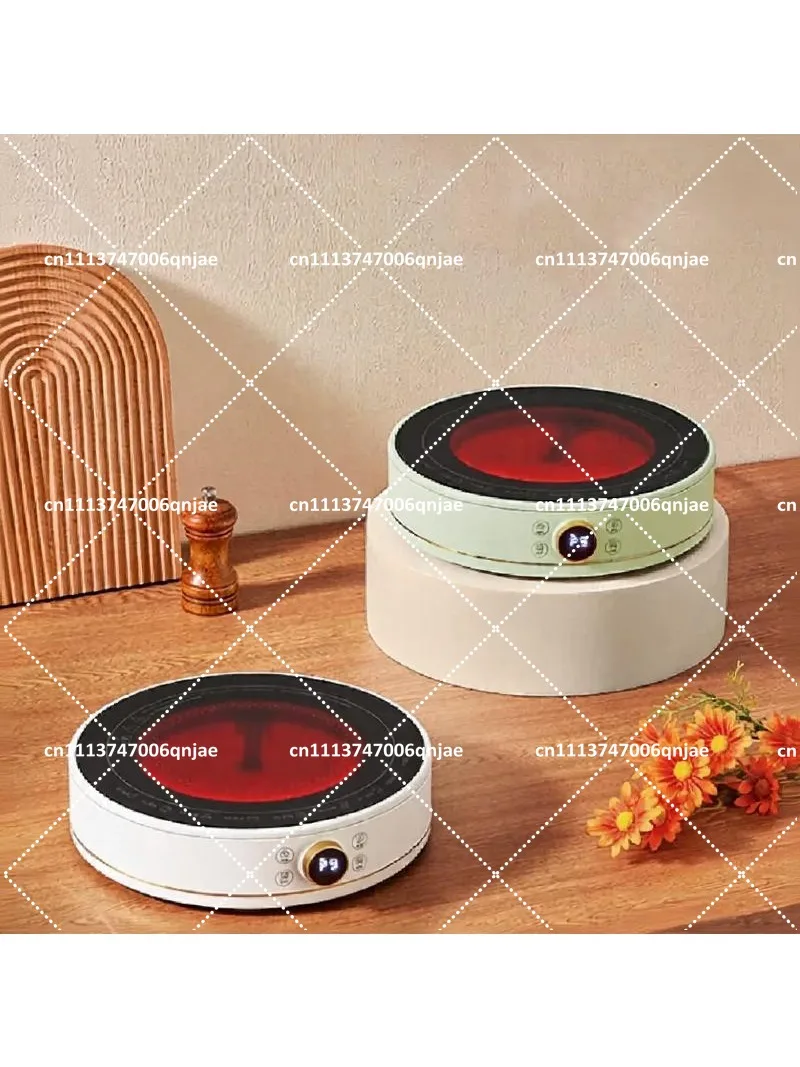 

2200W High Power Ceramic Stove, Mini Tea Maker Induction Cooktop, Compact Round Electric Cooker