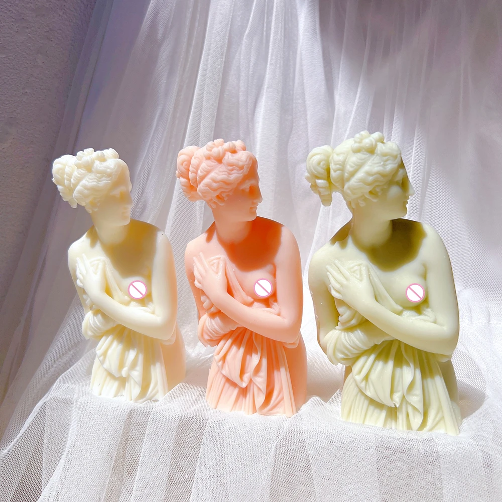 

Venus Italica Statue Candle Mold Goddess Bust Silicone Mold Lady Figurine Sculpture Art Wax Candles Mould