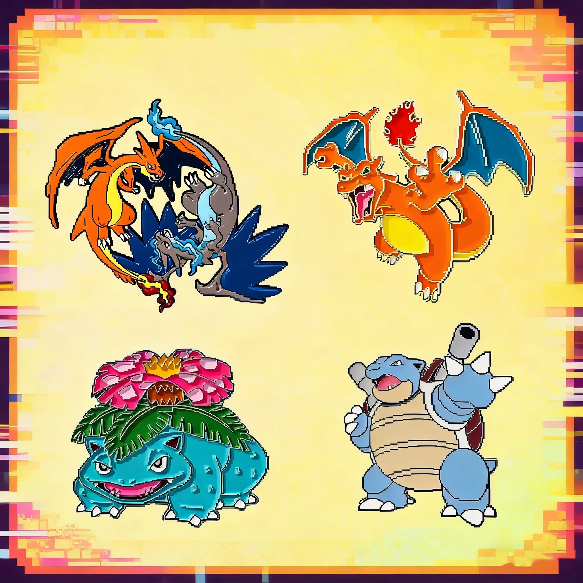 2026 New Kawaii Anime Pokemon Charizard Venusaur Squirtle Lapel Pins Enamel Brooch Cute Badges for Backpacks Jewelry Fans Gifts