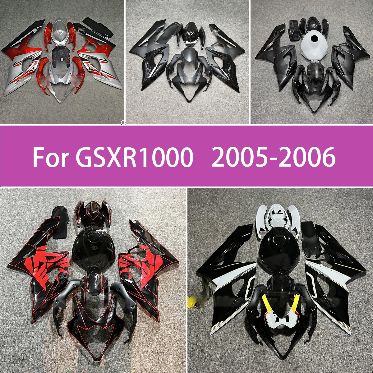Motorcycle ABS Plastic Fairings Lightweight but Strong For 2005 2006 Suzuki GSXR1000 Fairing Kit 05 06 GSXR 1000