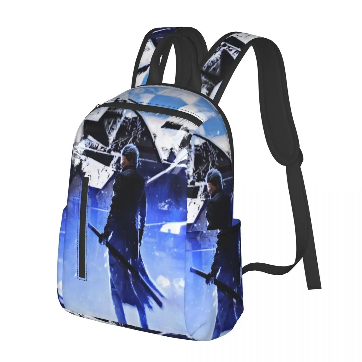 Vergil From The Devil May Cry Seri Student Backpack School Bag Hiking Travel Daypack for Men Women Bookbag Shoulder Bags