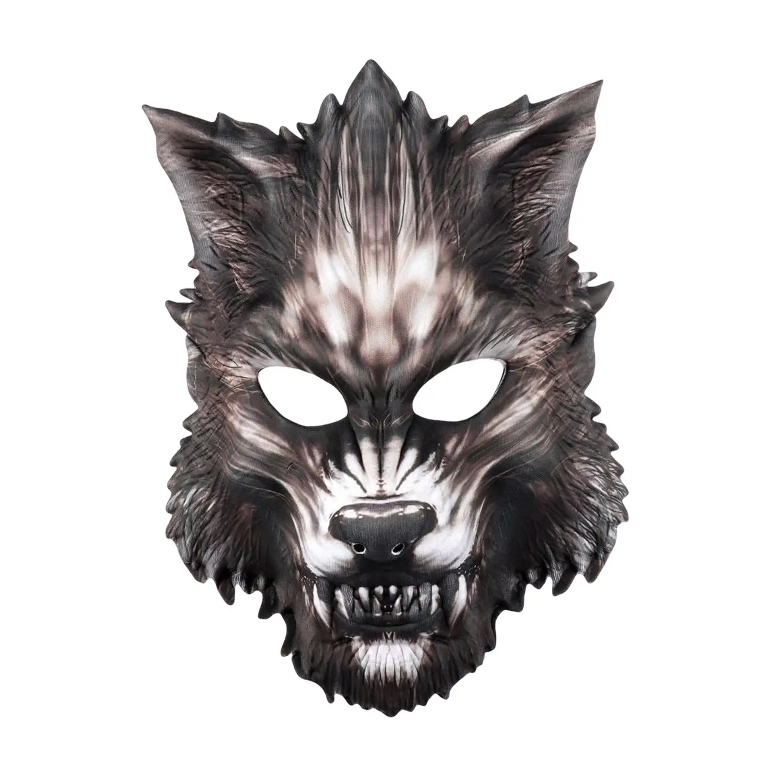 Masque de loup d'Halloween pour hommes adultes, masque effrayant à demi-visage d'animal pour spectacle de nuit