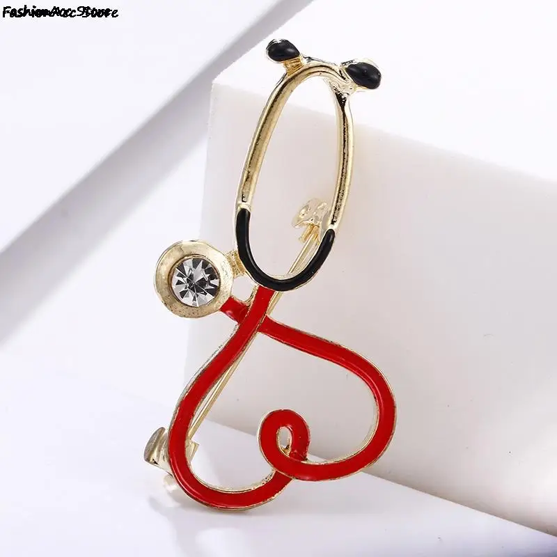 Nurse Pins Medical brooches for women Fashion Colorful Metal Stethoscope Enamel Jewelry Men Jackets Badges Accessories hijab Pin