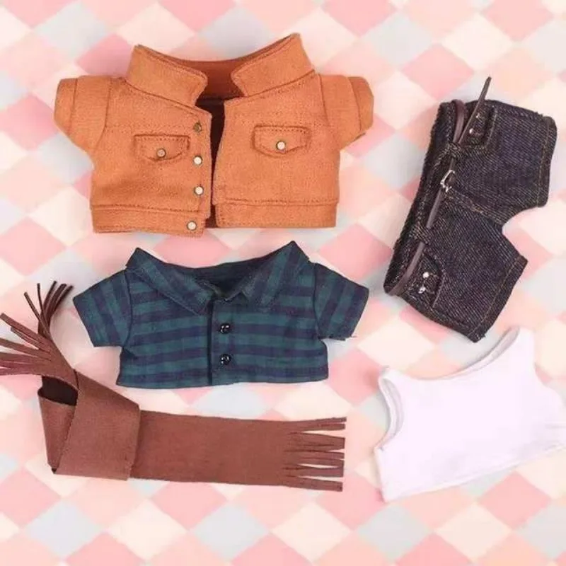 

Комплект детской одежды 20см, рубашка, куртка, джинсовые брюки.