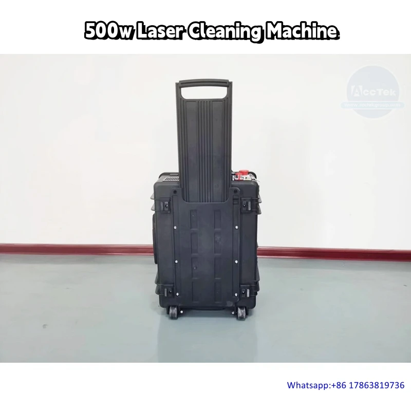 500W Trolley Case Pulse Laser Cleaning Machine For Removing Paint Rust 300W JPT Small Luggage Type Laser Cleaning Machine