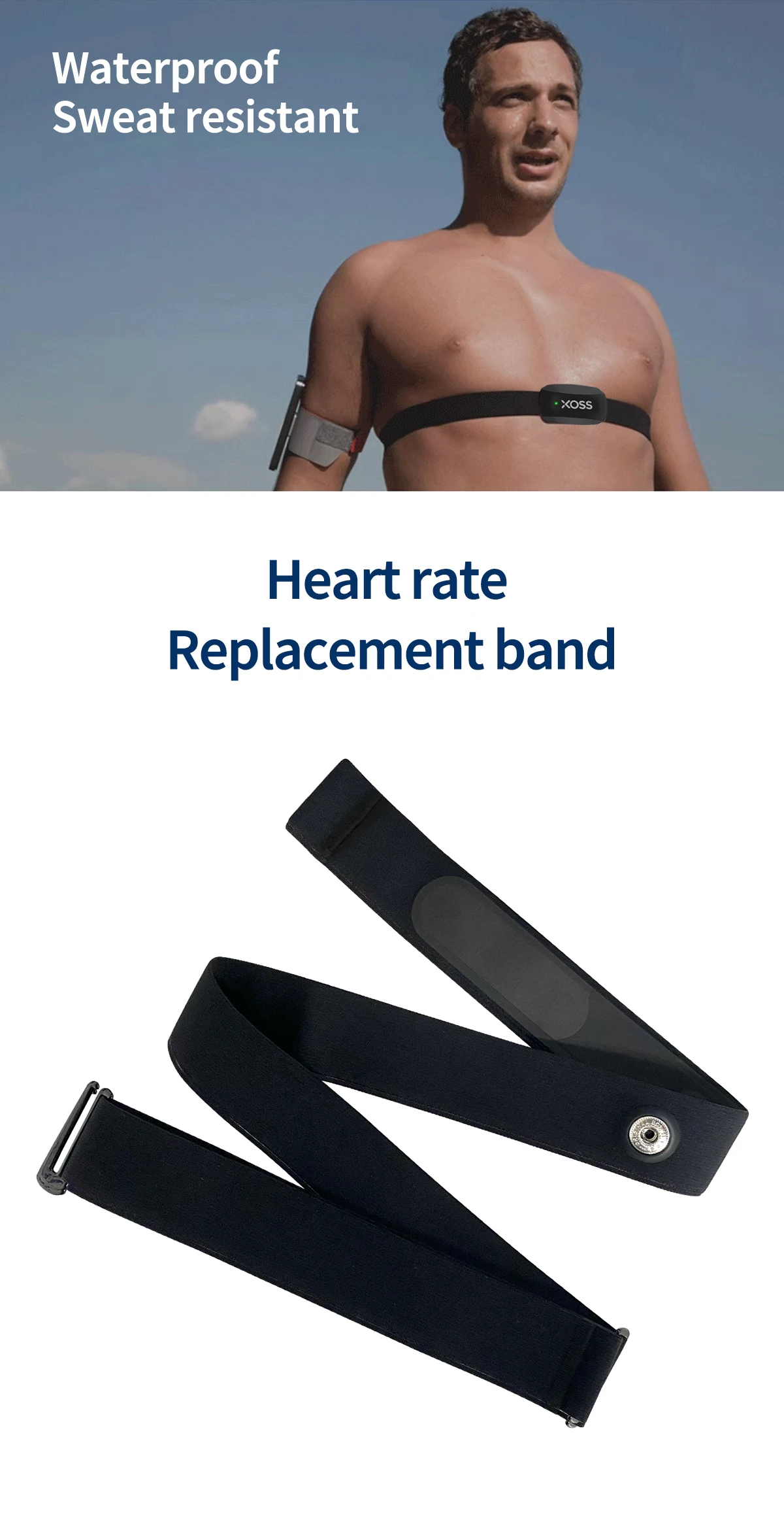 Herzfrequenzmesser-Brustgurt für Garmin HRM-Dual Bryton XOSS X2 iGPSPORT HR40 Wahoo Magene H64 H303 Drahtlose Verbindungen – Detail 2