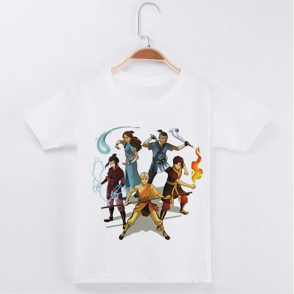 Fashion Kids Clothes T-shirt Avatar The Last Airbender Tshirt Boys and Girls Cartoon Printed Tees New Harajuku Tops Round Neck